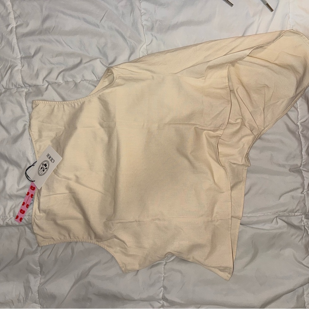 Cider Cream Asymmetrical Women's Blouse - Picture 4 of 4